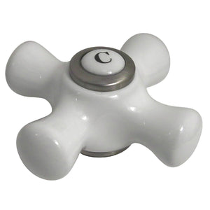 CCCX8CSC Cold Porcelain Cross Handle, Brushed Nickel