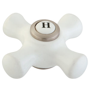 CCCX8CSH Hot Porcelain Cross Handle, Brushed Nickel