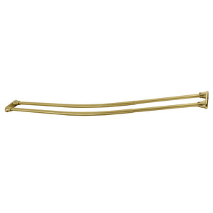 Edenscape CCD2177 60-Inch to 72-Inch Adjustable Double Curved Shower Curtain Rod, Brushed Brass