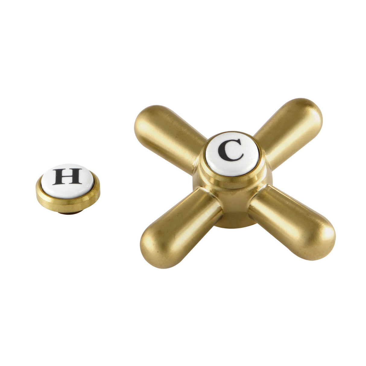 Vintage CCDVAXH7 Metal Cross Handle, Brushed Brass