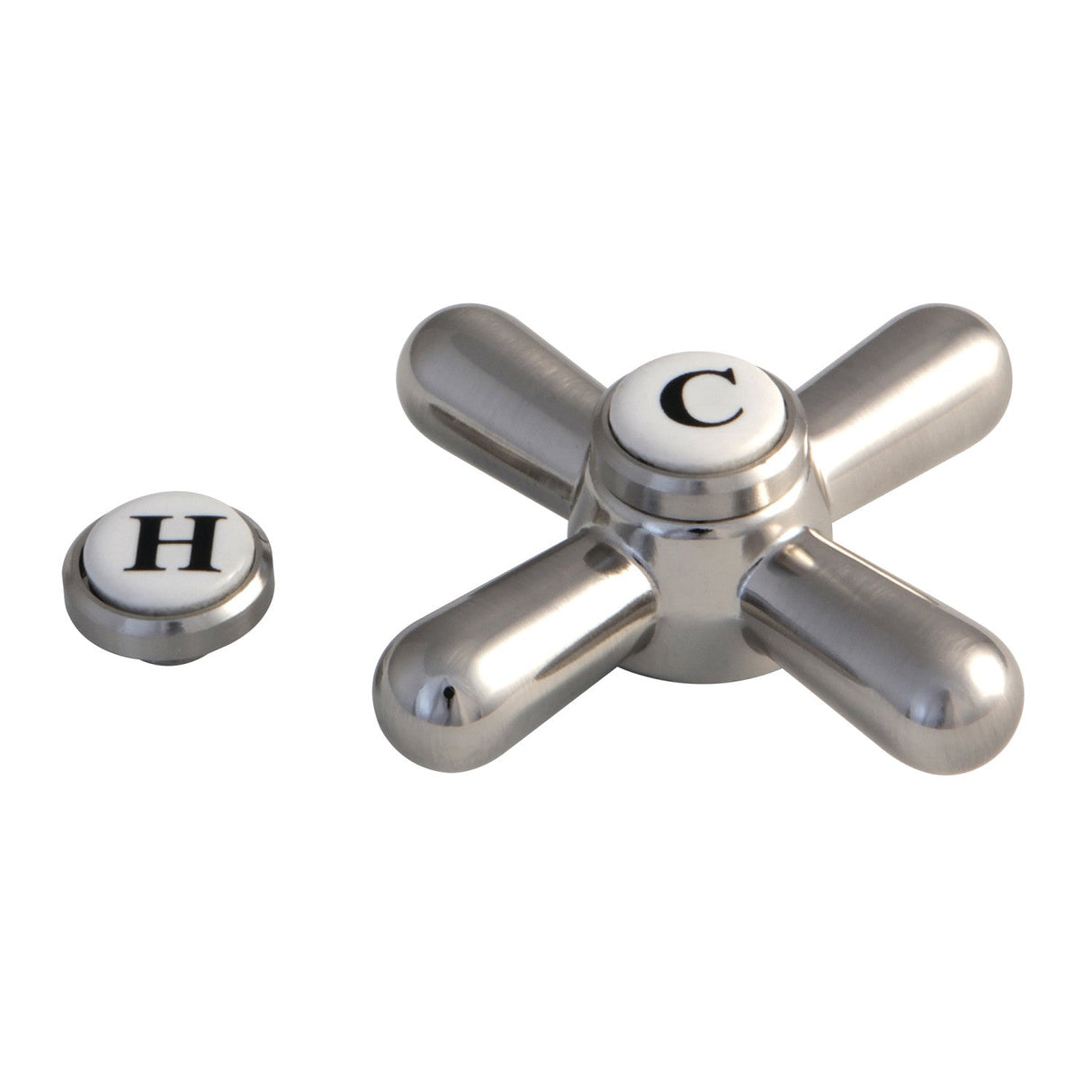 Vintage CCDVAXH8 Metal Cross Handle, Brushed Nickel
