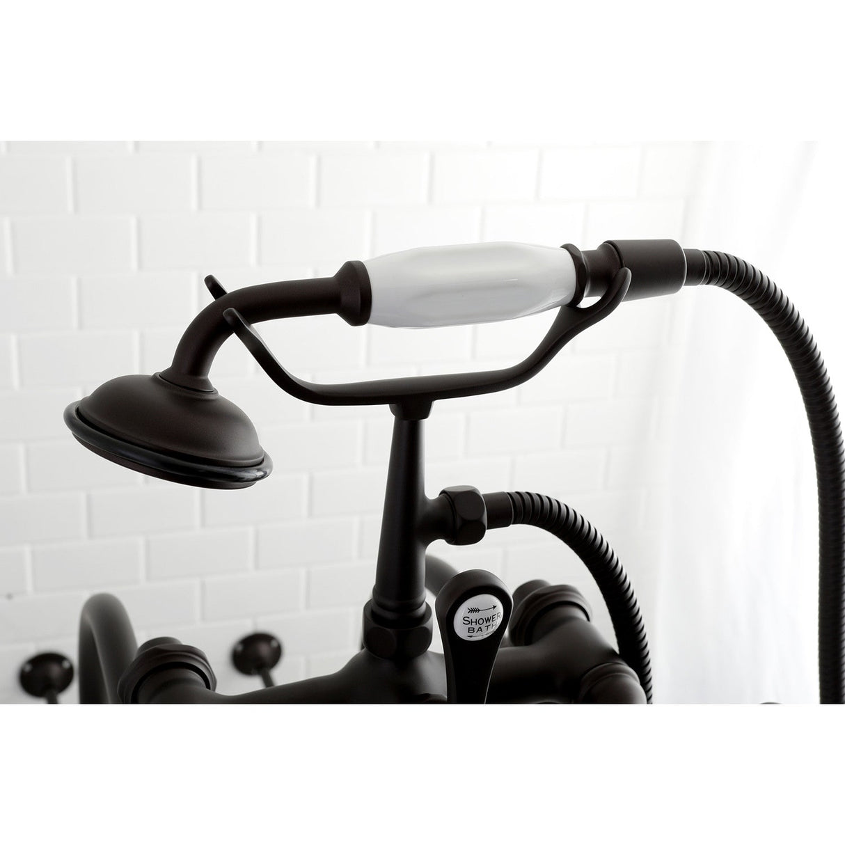 Vintage CCK103T5 Three-Handle 2-Hole Freestanding Clawfoot Tub Faucet Package with Supply Line and Stop Valve, Oil Rubbed Bronze