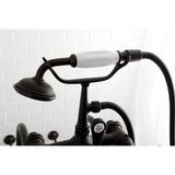Vintage CCK103T5 Three-Handle 2-Hole Freestanding Clawfoot Tub Faucet Package with Supply Line and Stop Valve, Oil Rubbed Bronze