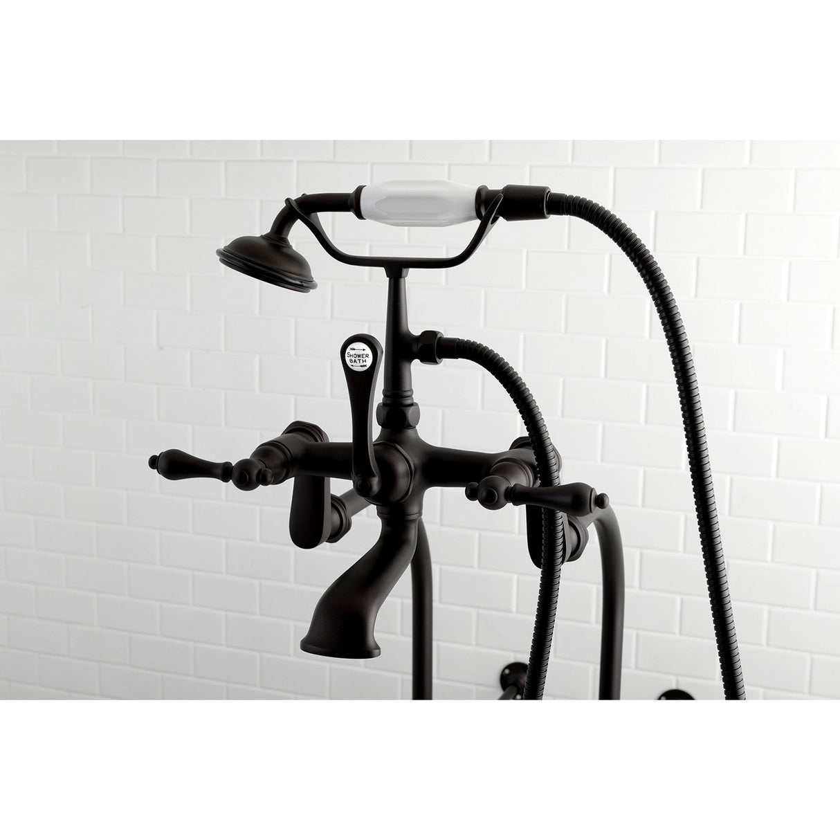 Vintage CCK103T5 Three-Handle 2-Hole Freestanding Clawfoot Tub Faucet Package with Supply Line and Stop Valve, Oil Rubbed Bronze