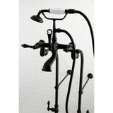 Vintage CCK103T5 Three-Handle 2-Hole Freestanding Clawfoot Tub Faucet Package with Supply Line and Stop Valve, Oil Rubbed Bronze