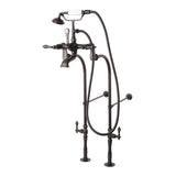 Vintage CCK103T5 Three-Handle 2-Hole Freestanding Clawfoot Tub Faucet Package with Supply Line and Stop Valve, Oil Rubbed Bronze