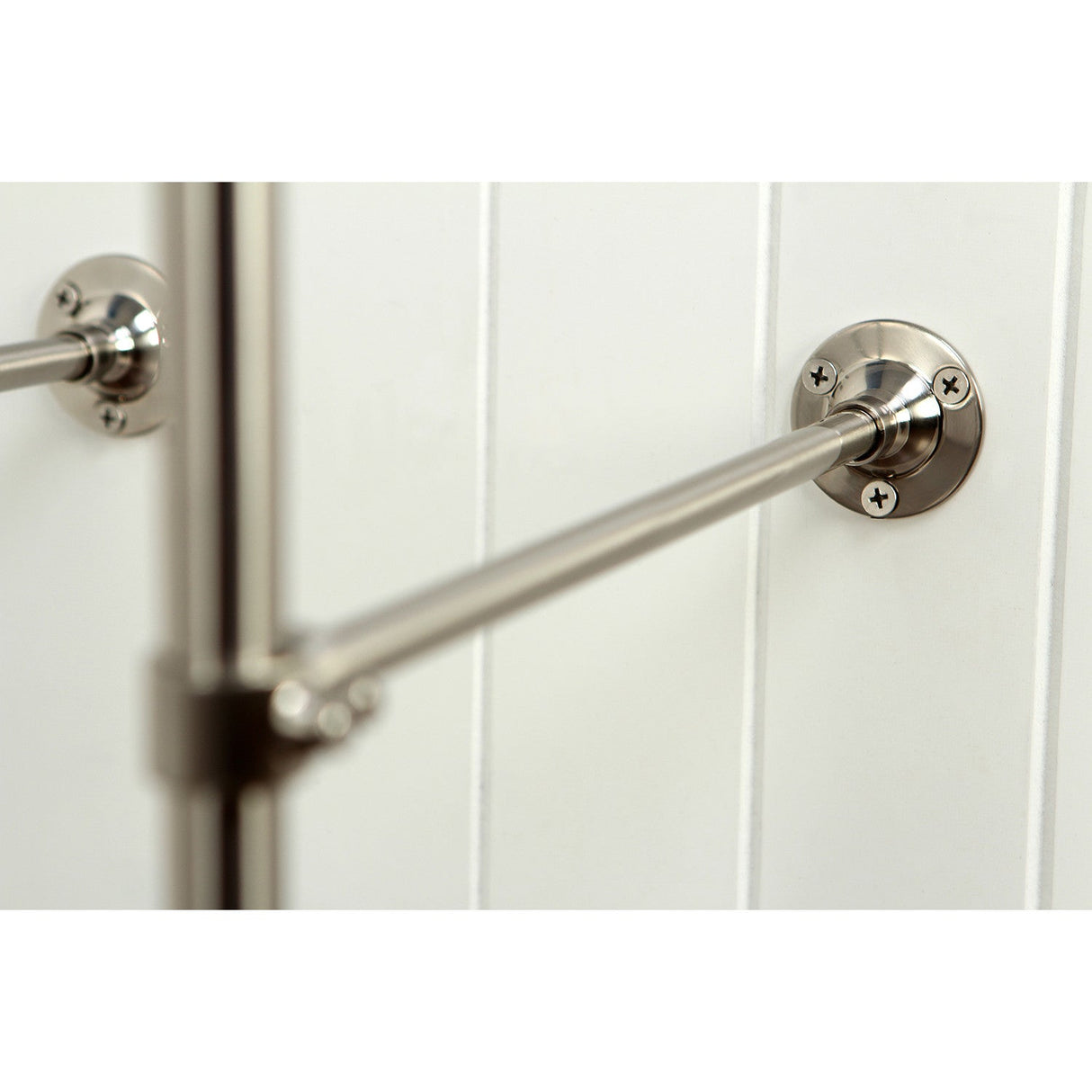 Vintage CCK103T8 Three-Handle 2-Hole Freestanding Clawfoot Tub Faucet Package with Supply Line and Stop Valve, Brushed Nickel