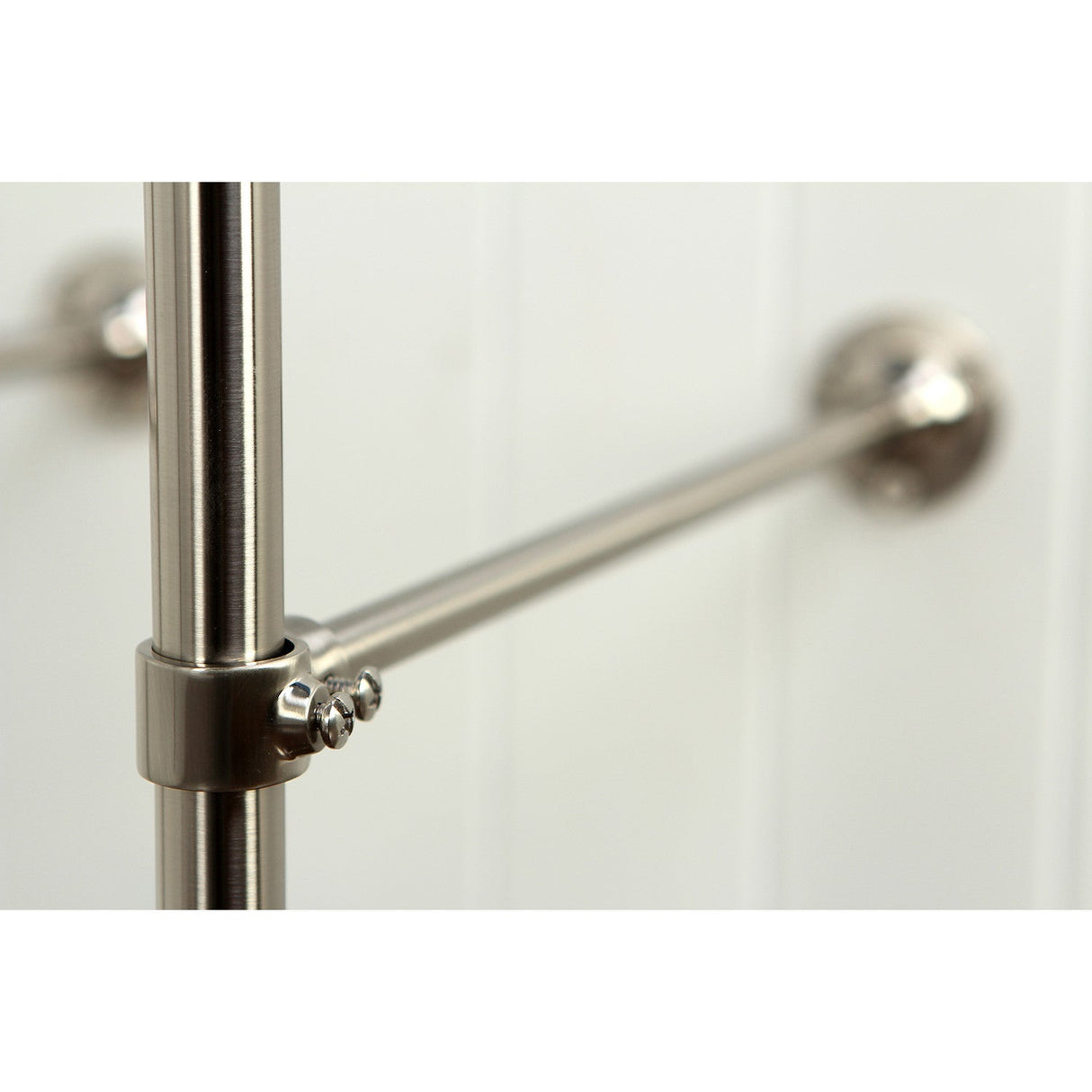 Vintage CCK103T8 Three-Handle 2-Hole Freestanding Clawfoot Tub Faucet Package with Supply Line and Stop Valve, Brushed Nickel