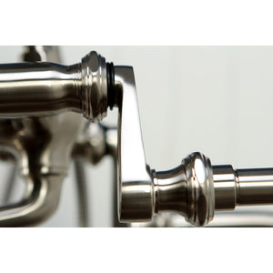 Vintage CCK103T8 Three-Handle 2-Hole Freestanding Clawfoot Tub Faucet Package with Supply Line and Stop Valve, Brushed Nickel
