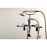 Vintage CCK104T1 Three-Handle 2-Hole Freestanding Clawfoot Tub Faucet Package with Supply Line and Stop Valve, Polished Chrome