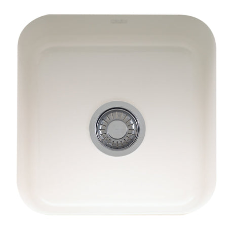 FRANKE CCK110-15WH Cisterna 17.5-in. x 17.5-in. White Undermount Single Bowl Fireclay Kitchen Sink In White