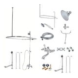 Vintage CCK1141AX Three-Handle 2-Hole Tub Wall Mount Clawfoot Tub Faucet Package with Shower Enclosure, Polished Chrome