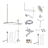 Vintage CCK1141PX Three-Handle 2-Hole Tub Wall Mount Clawfoot Tub Faucet Package with Shower Enclosure, Polished Chrome