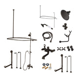 Vintage CCK1145AX Three-Handle 2-Hole Tub Wall Mount Clawfoot Tub Faucet Package with Shower Enclosure, Oil Rubbed Bronze