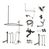 Vintage CCK1145PX Three-Handle 2-Hole Tub Wall Mount Clawfoot Tub Faucet Package with Shower Enclosure, Oil Rubbed Bronze