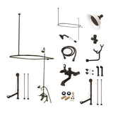 Vintage CCK1175DPL Three-Handle 2-Hole Deck Mount Clawfoot Tub Faucet Package with Shower Enclosure, Oil Rubbed Bronze