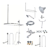 Vintage CCK1181AX Three-Handle 2-Hole Tub Wall Mount Clawfoot Tub Faucet Package with Shower Enclosure, Polished Chrome
