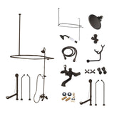 Vintage CCK1185AX Three-Handle 2-Hole Tub Wall Mount Clawfoot Tub Faucet Package with Shower Enclosure, Oil Rubbed Bronze