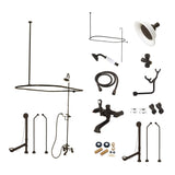 Vintage CCK1185PX Three-Handle 2-Hole Tub Wall Mount Clawfoot Tub Faucet Package with Shower Enclosure, Oil Rubbed Bronze
