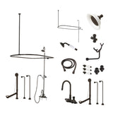 Vintage CCK2145PL Three-Handle 2-Hole Tub Wall Mount Clawfoot Tub Faucet Package with Shower Enclosure, Oil Rubbed Bronze