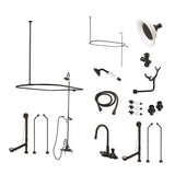 Vintage CCK2185PL Three-Handle 2-Hole Tub Wall Mount Clawfoot Tub Faucet Package with Shower Enclosure, Oil Rubbed Bronze