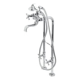 Kingston CCK226K1 Three-Handle 2-Hole Freestanding Clawfoot Tub Faucet Package with Supply Line and Stop Valve, Polished Chrome