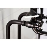 Kingston CCK226K5 Three-Handle 2-Hole Freestanding Clawfoot Tub Faucet Package with Supply Line and Stop Valve, Oil Rubbed Bronze