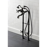 Kingston CCK226K5 Three-Handle 2-Hole Freestanding Clawfoot Tub Faucet Package with Supply Line and Stop Valve, Oil Rubbed Bronze