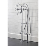 Essex CCK246K1 Three-Handle 2-Hole Freestanding Clawfoot Tub Faucet Package with Supply Line and Stop Valve, Polished Chrome