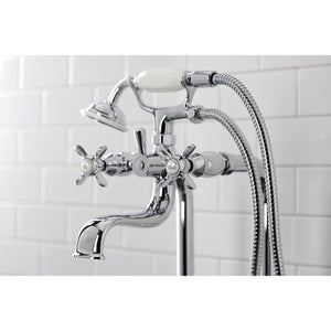 Essex CCK246K1 Three-Handle 2-Hole Freestanding Clawfoot Tub Faucet Package with Supply Line and Stop Valve, Polished Chrome