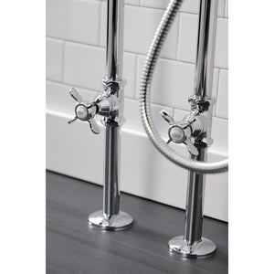 Essex CCK246K1 Three-Handle 2-Hole Freestanding Clawfoot Tub Faucet Package with Supply Line and Stop Valve, Polished Chrome