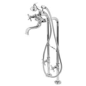 Essex CCK246K1 Three-Handle 2-Hole Freestanding Clawfoot Tub Faucet Package with Supply Line and Stop Valve, Polished Chrome