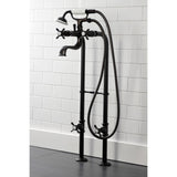 Essex CCK246K5 Three-Handle 2-Hole Freestanding Clawfoot Tub Faucet Package with Supply Line and Stop Valve, Oil Rubbed Bronze