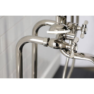 Essex CCK246K6 Three-Handle 2-Hole Freestanding Clawfoot Tub Faucet Package with Supply Line and Stop Valve, Polished Nickel