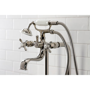 Essex CCK246K6 Three-Handle 2-Hole Freestanding Clawfoot Tub Faucet Package with Supply Line and Stop Valve, Polished Nickel