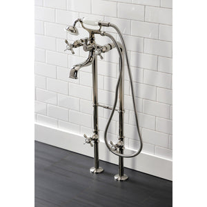 Essex CCK246K6 Three-Handle 2-Hole Freestanding Clawfoot Tub Faucet Package with Supply Line and Stop Valve, Polished Nickel