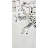 Vintage CCK265C Two-Handle 2-Hole Tub Wall Mount Clawfoot Tub Faucet Package with Supply Line and Hand Shower, Polished Chrome