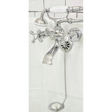 Vintage CCK265C Two-Handle 2-Hole Tub Wall Mount Clawfoot Tub Faucet Package with Supply Line and Hand Shower, Polished Chrome