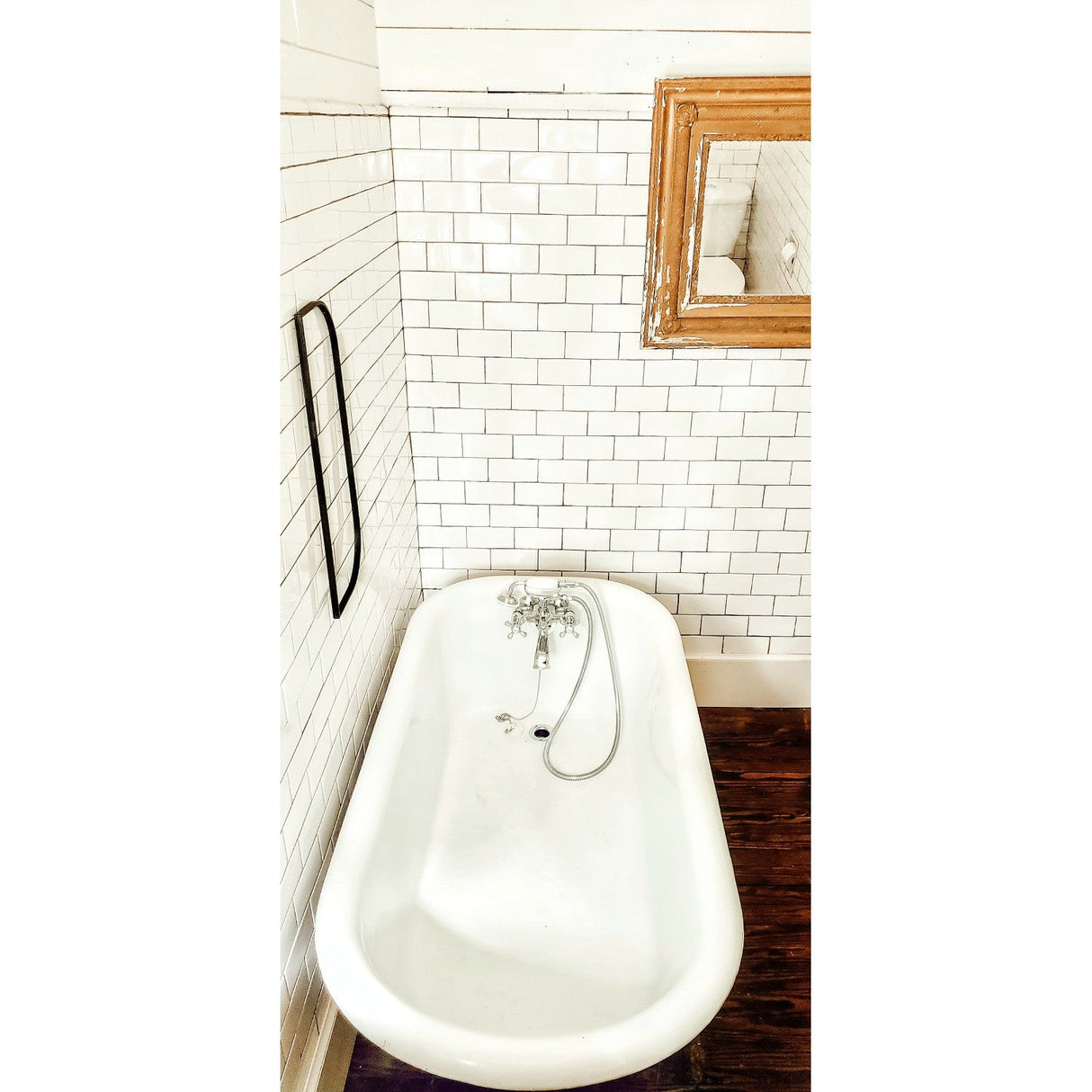 Vintage CCK265C Two-Handle 2-Hole Tub Wall Mount Clawfoot Tub Faucet Package with Supply Line and Hand Shower, Polished Chrome