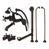 Vintage CCK265ORBD Two-Handle 2-Hole Tub Wall Mount Clawfoot Tub Faucet Package with Supply Line and Hand Shower, Oil Rubbed Bronze