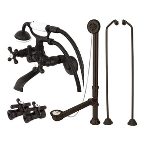 Vintage CCK265ORBD Two-Handle 2-Hole Tub Wall Mount Clawfoot Tub Faucet Package with Supply Line and Hand Shower, Oil Rubbed Bronze