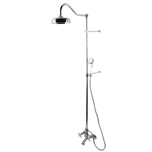 Vintage CCK2661 Two-Handle 2-Hole Wall Mount Clawfoot Tub Faucet Package with Shower Combo and Hand Shower, Polished Chrome