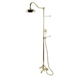 Vintage CCK2662 Two-Handle 2-Hole Wall Mount Clawfoot Tub Faucet Package with Shower Combo and Hand Shower, Polished Brass