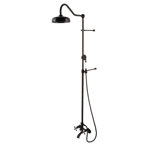 Vintage CCK2665 Two-Handle 2-Hole Wall Mount Clawfoot Tub Faucet Package with Shower Combo and Hand Shower, Oil Rubbed Bronze