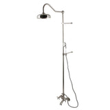 Vintage CCK2668 Two-Handle 2-Hole Wall Mount Clawfoot Tub Faucet Package with Shower Combo and Hand Shower, Brushed Nickel