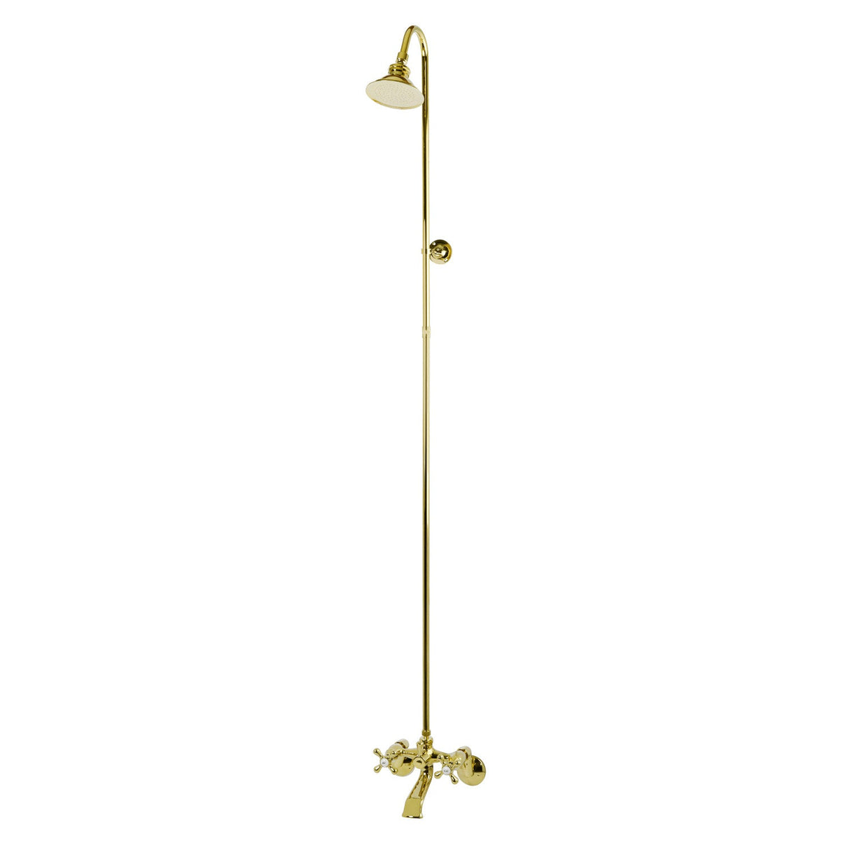 Vintage CCK2672 Two-Handle 2-Hole Wall Mount Clawfoot Tub Faucet Package with Shower Combo, Polished Brass