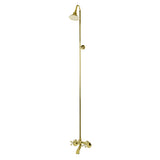 Vintage CCK2672 Two-Handle 2-Hole Wall Mount Clawfoot Tub Faucet Package with Shower Combo, Polished Brass