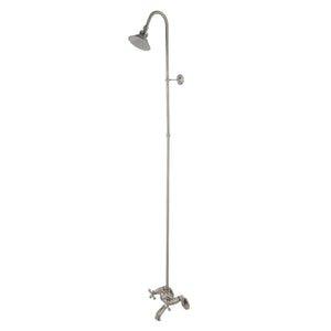 Vintage CCK2678 Two-Handle 2-Hole Wall Mount Clawfoot Tub Faucet Package with Shower Combo, Brushed Nickel