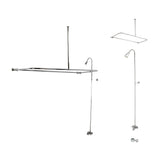 Vintage CCK3121 Two-Handle 2-Hole Tub Wall Mount Clawfoot Tub Faucet Package with Shower Enclosure, Polished Chrome