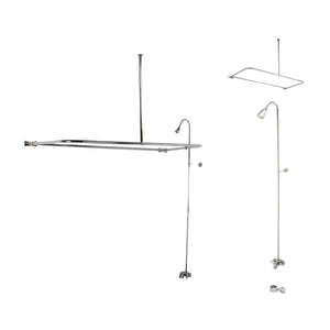Vintage CCK3121 Two-Handle 2-Hole Tub Wall Mount Clawfoot Tub Faucet Package with Shower Enclosure, Polished Chrome